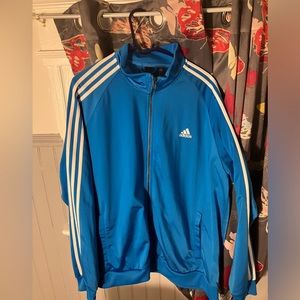 Men’s turquoise blue zip up adidas jacket 2XL